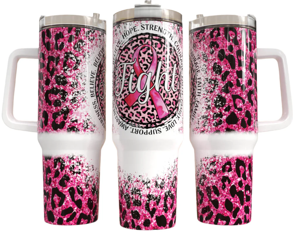 JAC Insulated Stainless Steel Tumbler (Breast Cancer Awareness) - 40 oz. - Image 2