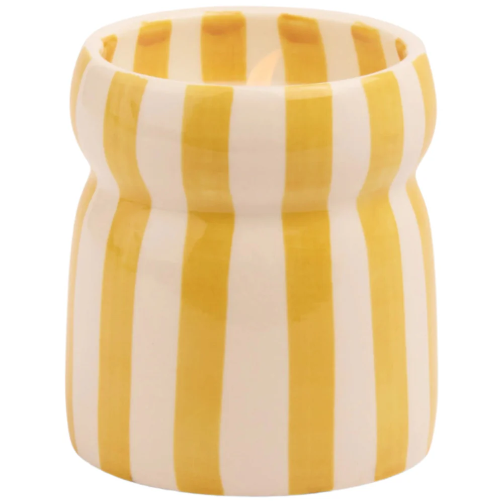 Paddywax Striped Cabana Candle w/ Ceramic Holder - 6.5 oz. - Image 2