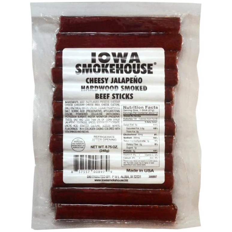 Iowa Smokehouse Beef Sticks w/ Cheese - 8.5 oz. - Image 2
