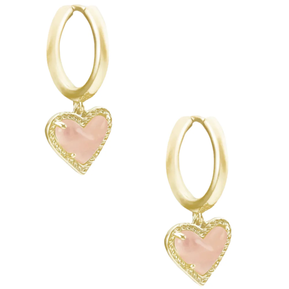 Kendra Scott Ari Heart Gold "Huggie" Earrings - Image 2