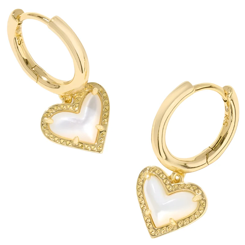 Kendra Scott Ari Heart Gold "Huggie" Earrings - Image 3
