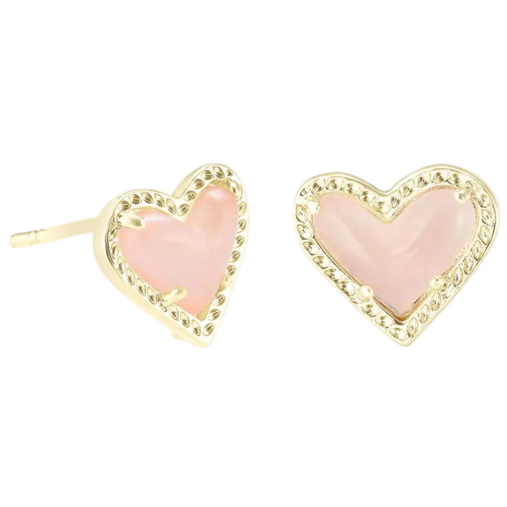 Kendra Scott Ari Heart Gold Stud Earrings - Image 2