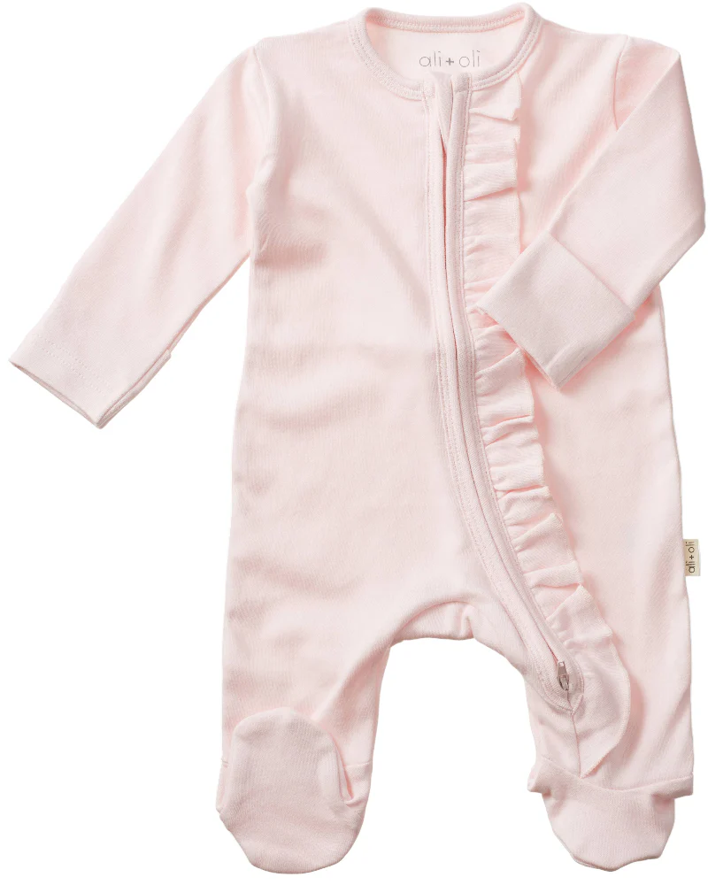 Ali + Oli Cotton 2-Way Zippered Baby Footie - Image 2