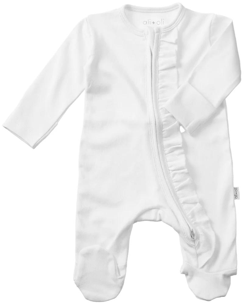 Ali + Oli Cotton 2-Way Zippered Baby Footie - Image 3