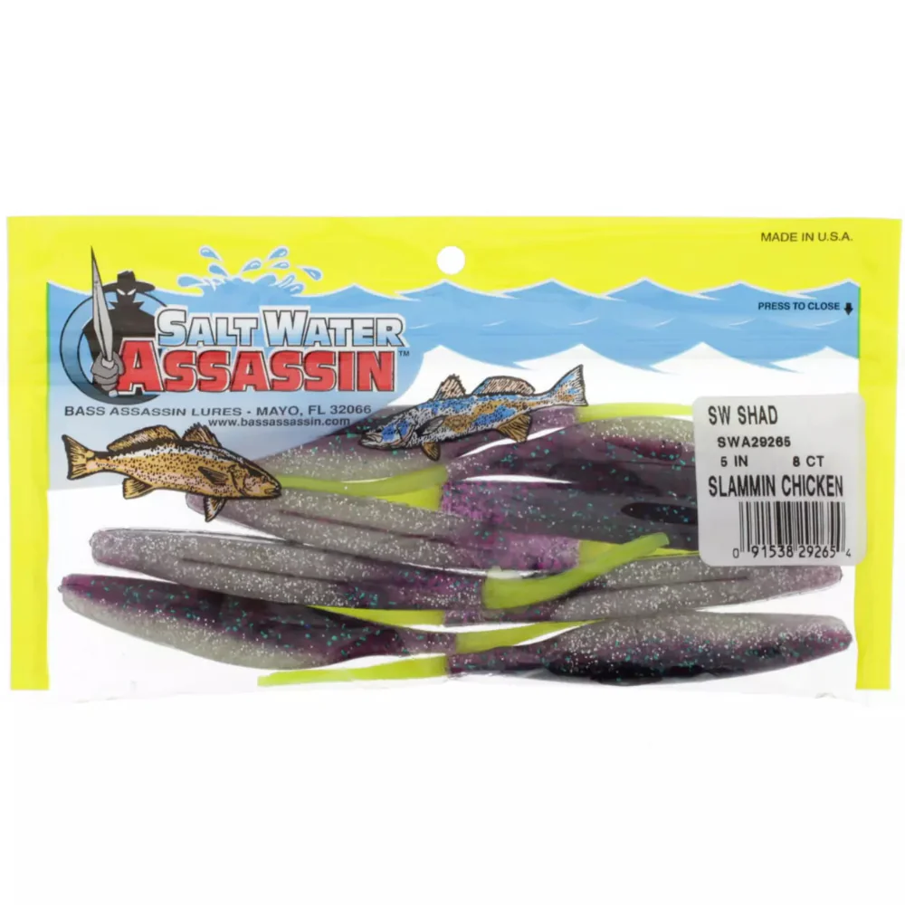 Bass Assassin Swimming Shad & Sea Shad Soft Lures - 4" & 5" - Image 3