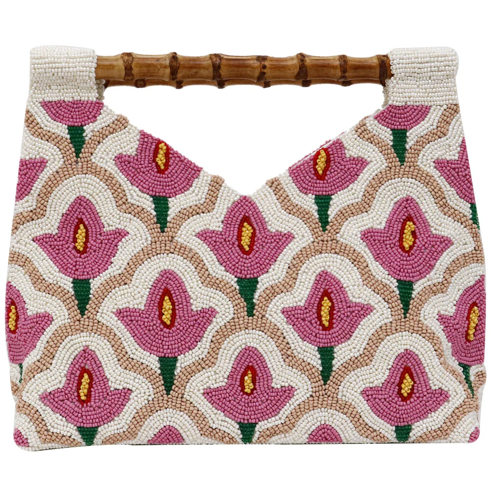 Tiana Designs Handmade Beaded Purses (Bamboo Handle) - 6.5" x 9" - Image 3