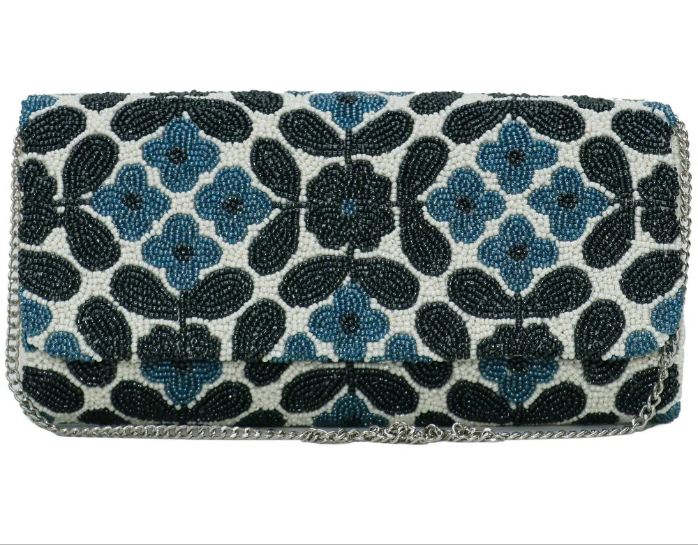 Tiana Designs Handmade Mini Beaded Clutch Bag - 6.5" x 4.25" - Image 7