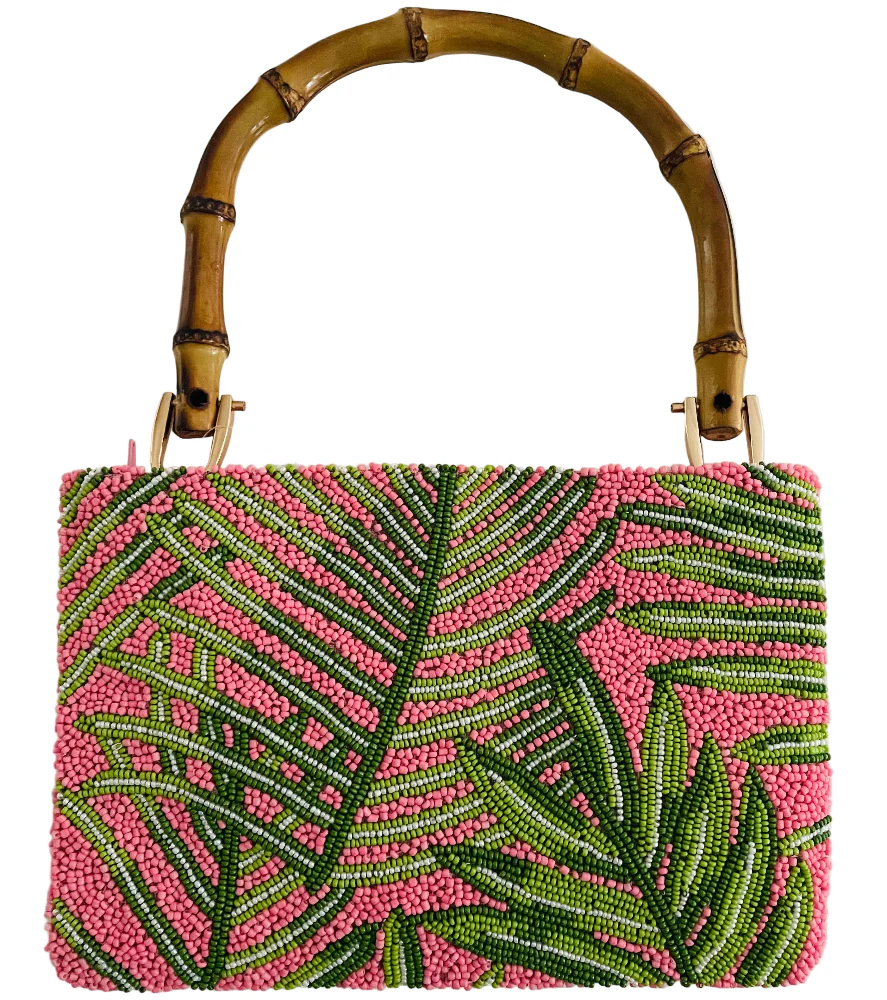 Tiana Designs Handmade Mini Beaded Purses (Bamboo Handle) - 6.5" x 9" - Image 2