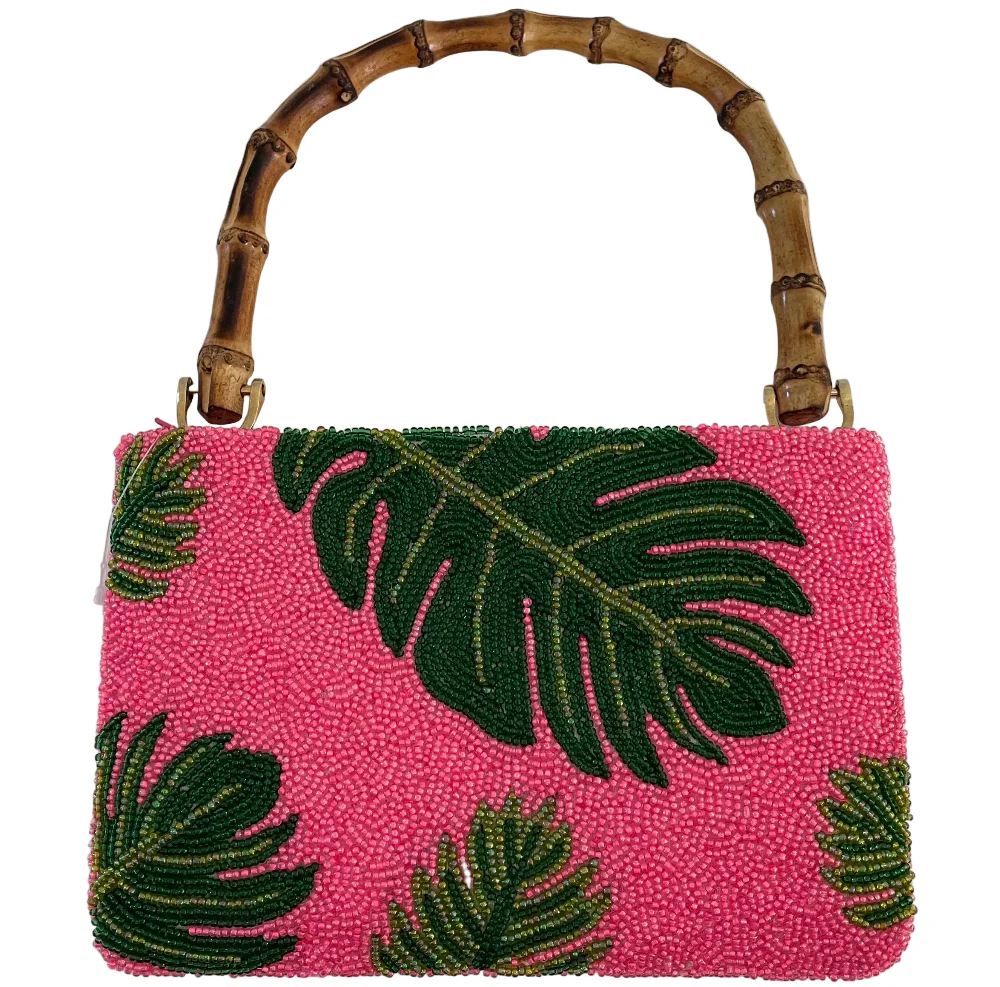 Tiana Designs Handmade Mini Beaded Purses (Bamboo Handle) - 6.5" x 9" - Image 3
