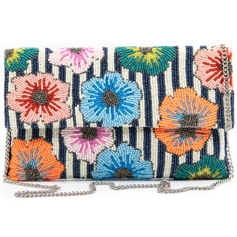 Tiana Designs Handmade Beaded Clutch Bag - 6.5" x 10.3" - Image 2