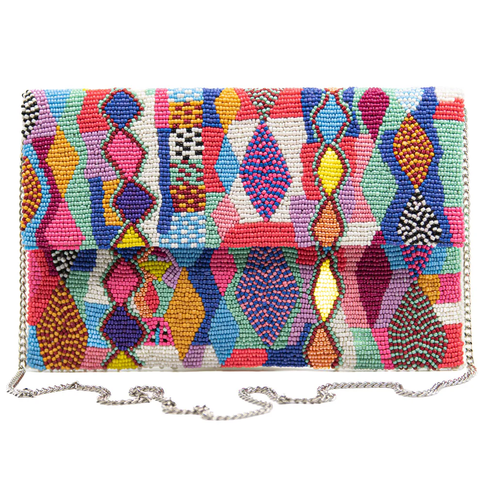 Tiana Designs Handmade Beaded Clutch Bag - 6.5" x 10.3" - Image 4