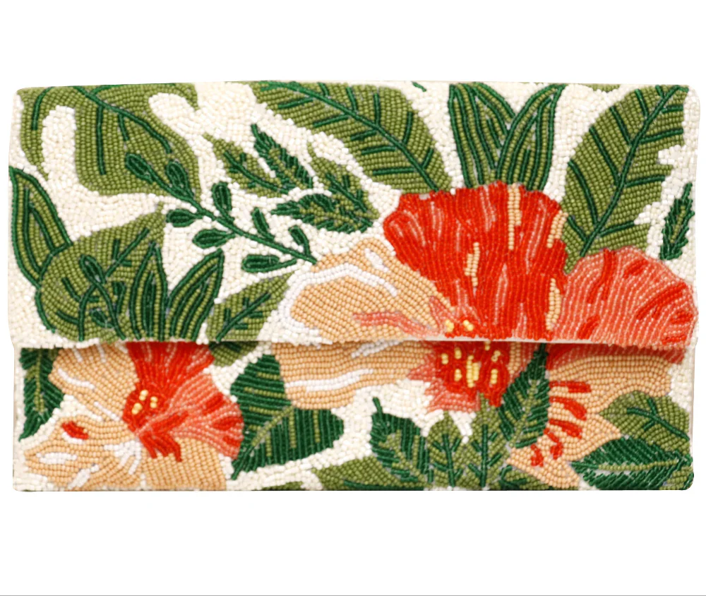 Tiana Designs Handmade Beaded Clutch Bag - 6.5" x 10.3" - Image 6