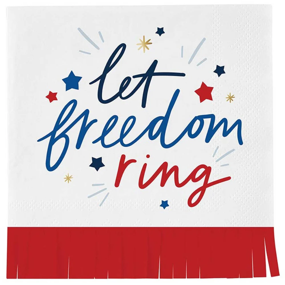 Slant Patriotic Paper Beverage Napkins - 20 pc. - Image 3