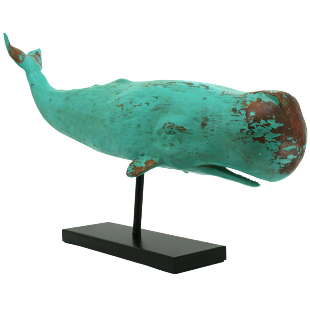 Modern Coastal Polyresin Sperm Whale Figurine - 30.25" - Image 2