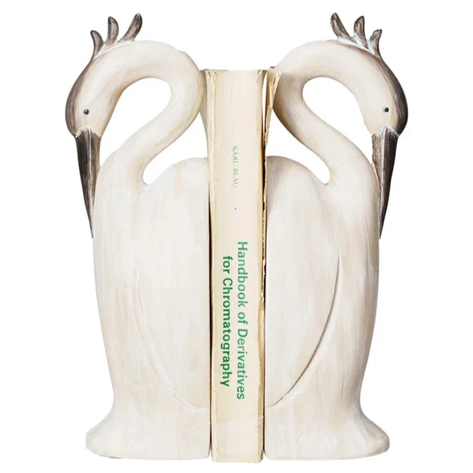 Heron-Shaped Resin Bookends (Pair)