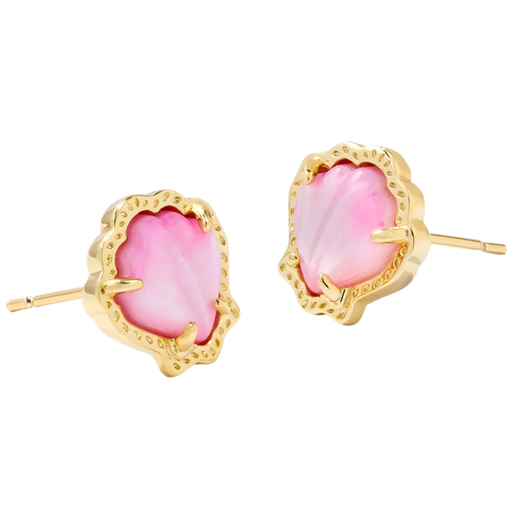 Kendra Scott Brynne Gold Shell Stud Earrings - Image 2