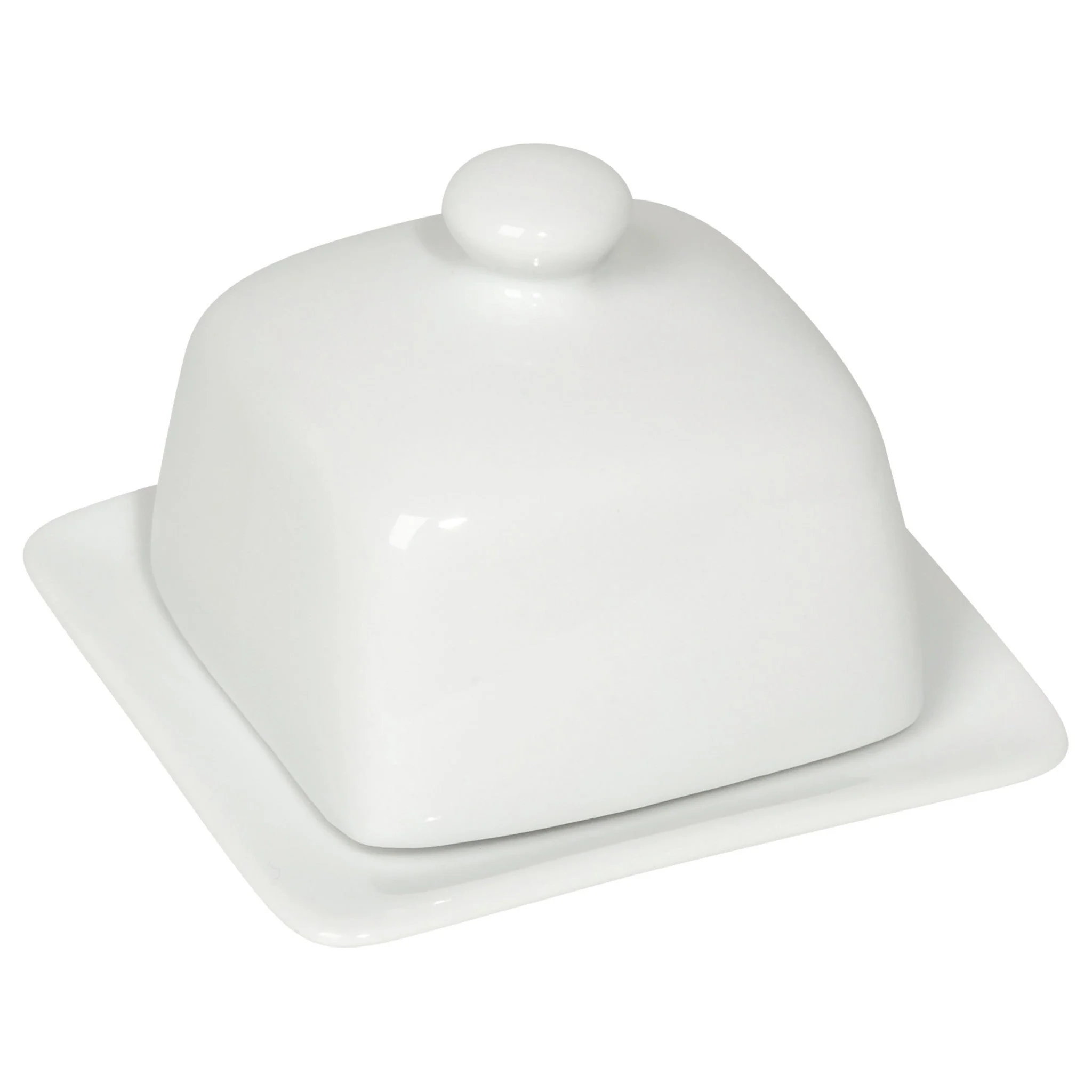 Now Designs Matte White Stoneware Butter Dish - Image 2