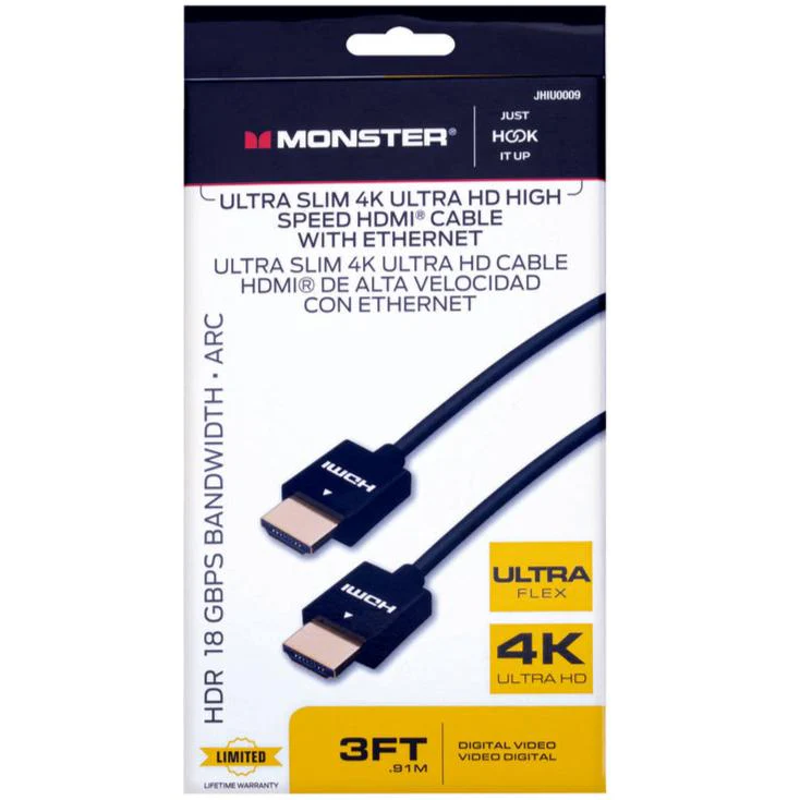 Monster Ultra Slim 4K Ultra HD High Speed HDMI Cable w/ Ethernet - Image 2
