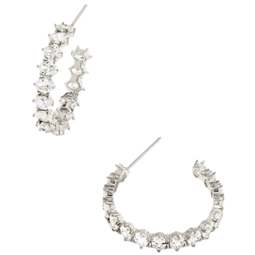 Kendra Scott Cailin Crystal Rhinestone Hoop Earrings - Image 2