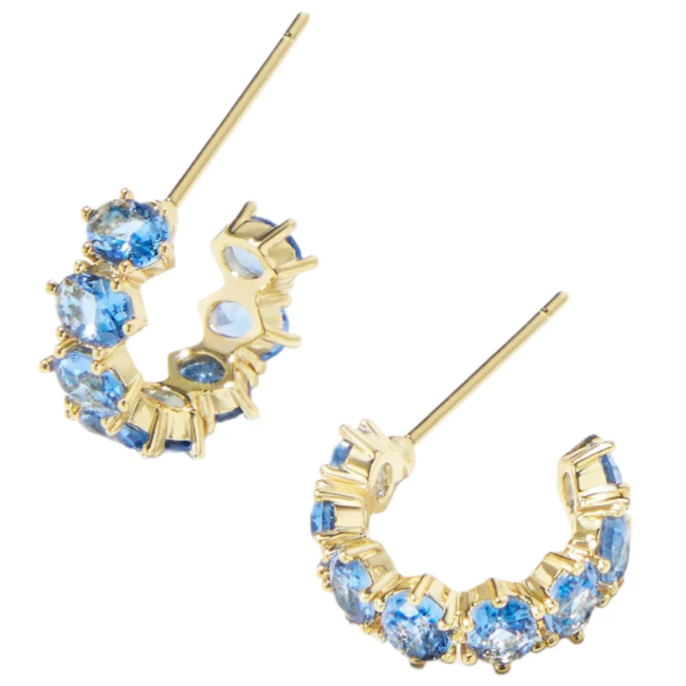 Kendra Scott Cailin Gold & Crystal "Huggie" Earrings - Image 10
