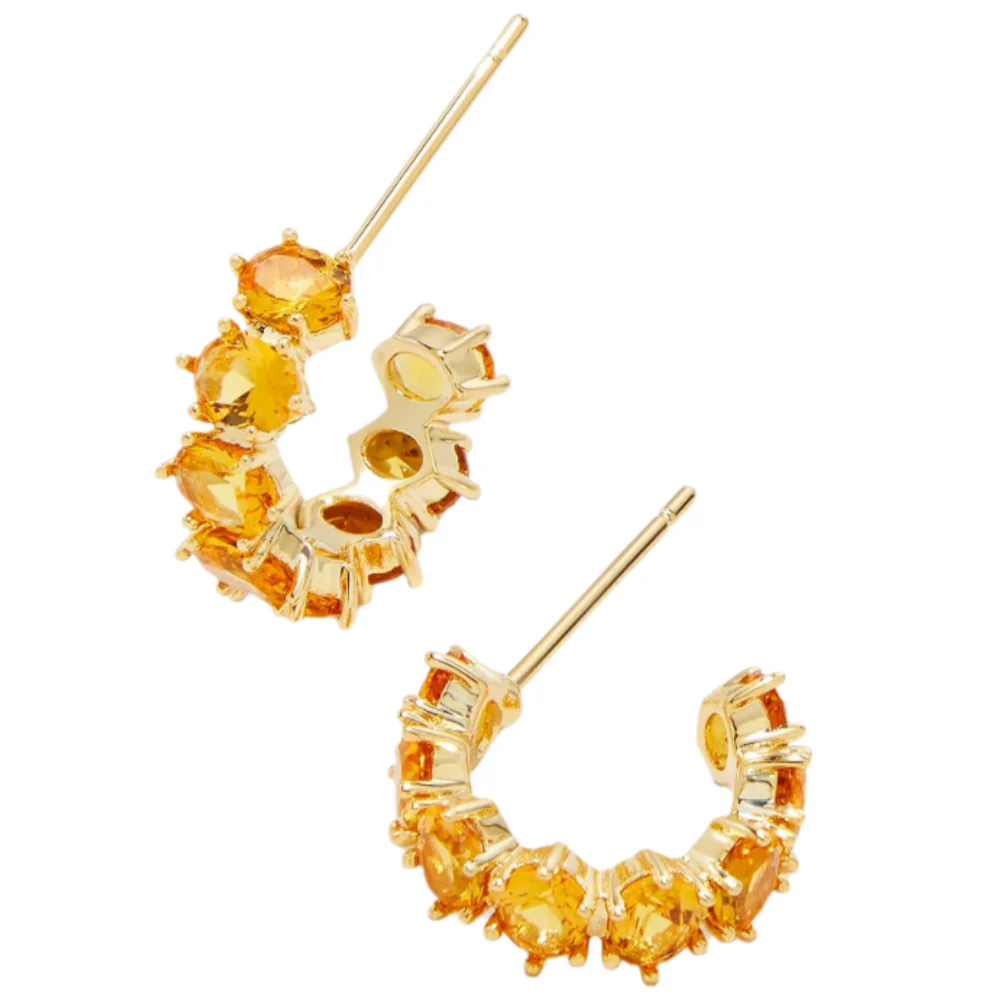 Kendra Scott Cailin Gold & Crystal "Huggie" Earrings - Image 11