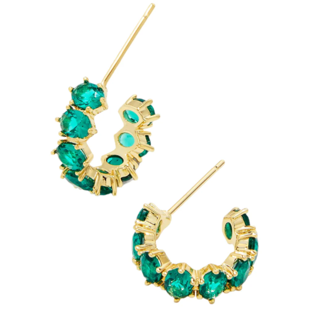 Kendra Scott Cailin Gold & Crystal "Huggie" Earrings - Image 4