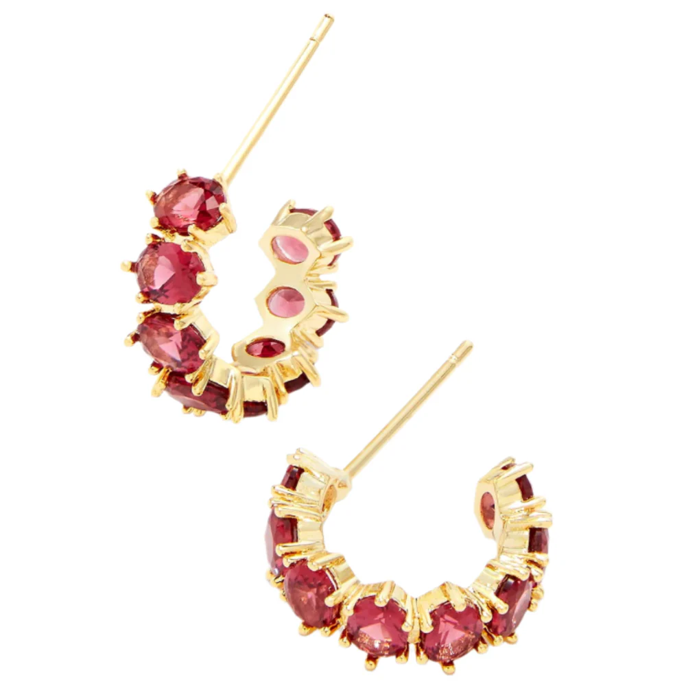 Kendra Scott Cailin Gold & Crystal "Huggie" Earrings - Image 5