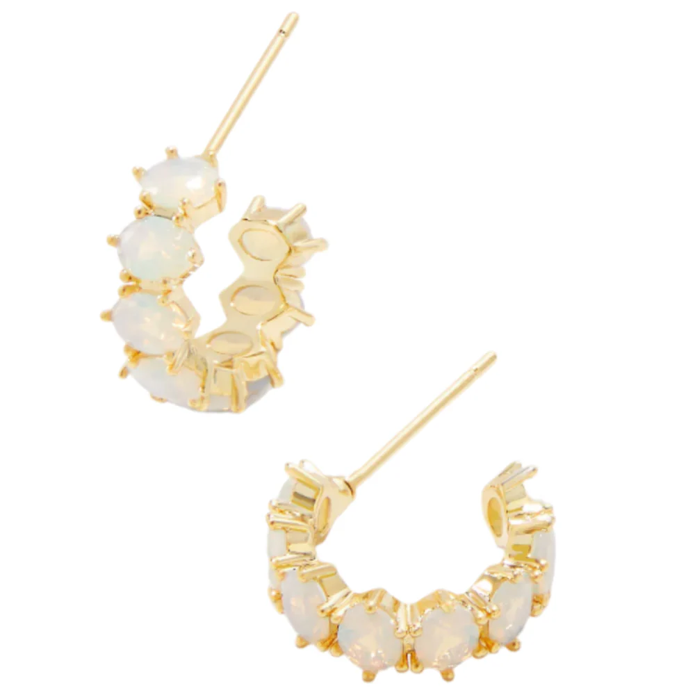 Kendra Scott Cailin Gold & Crystal "Huggie" Earrings - Image 6