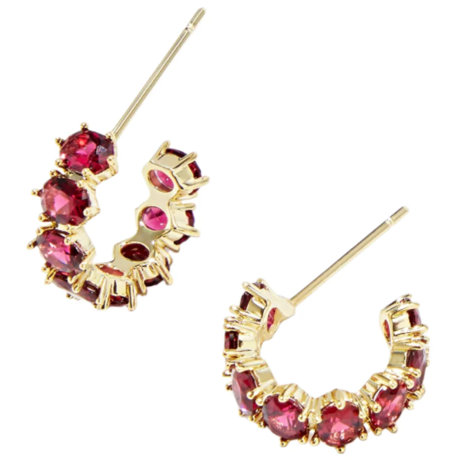 Kendra Scott Cailin Gold & Crystal "Huggie" Earrings - Image 7