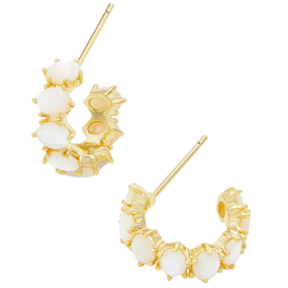 Kendra Scott Cailin Gold & Crystal "Huggie" Earrings - Image 9