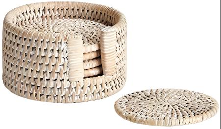 Burma Rattan Coaster Set - 6 pc. - Image 2