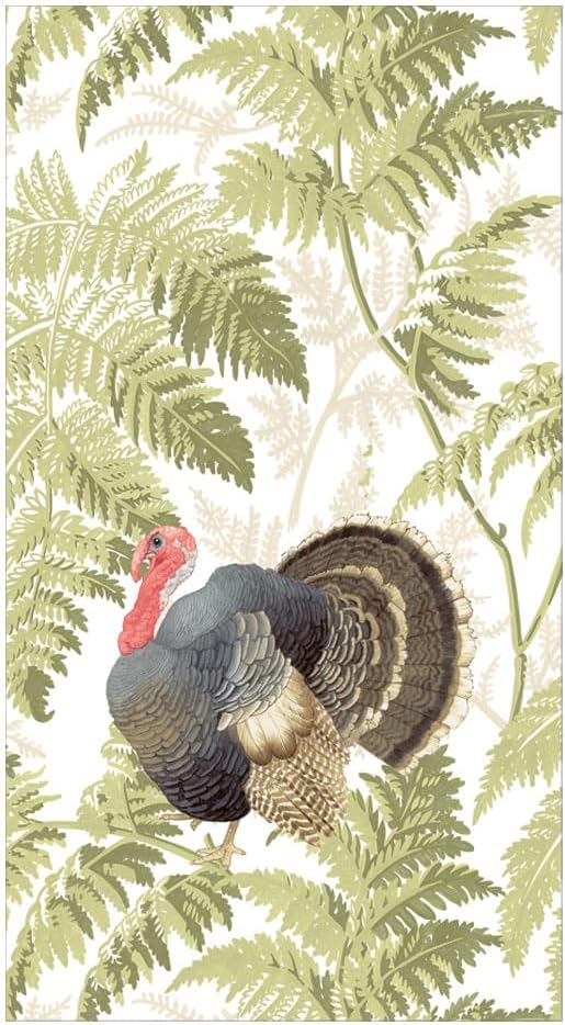 Caspari Turkey & Ferns Paper Napkins - Image 2