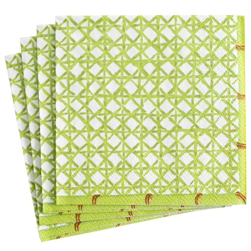 Caspari Green Trellis Paper Napkins - Image 2
