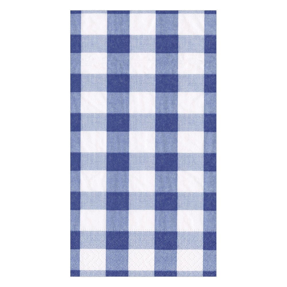 Caspari Blue Gingham Paper Napkins - Image 3