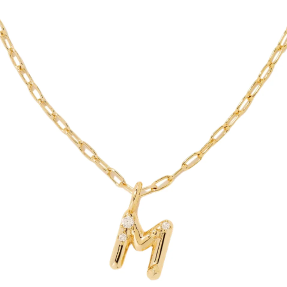 Kendra Scott Gold Crystal Letter Pendant Necklaces - Image 10