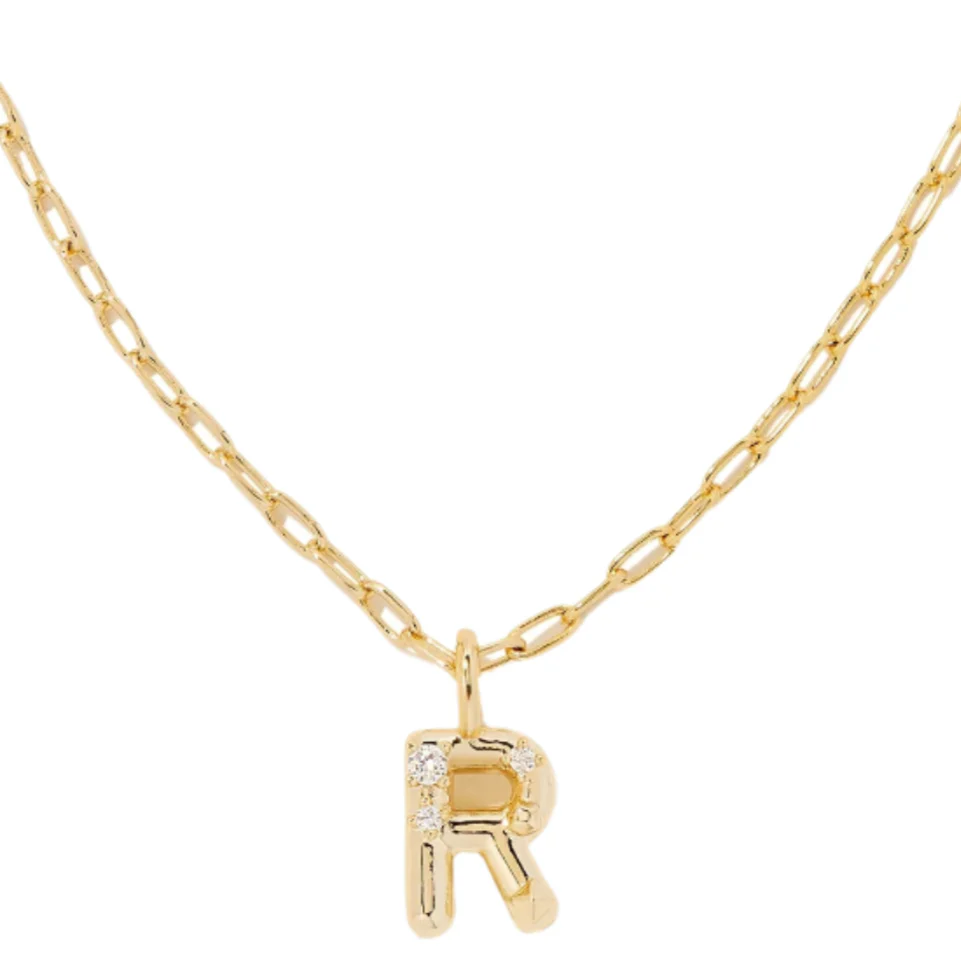 Kendra Scott Gold Crystal Letter Pendant Necklaces - Image 12