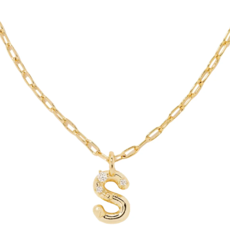 Kendra Scott Gold Crystal Letter Pendant Necklaces - Image 13