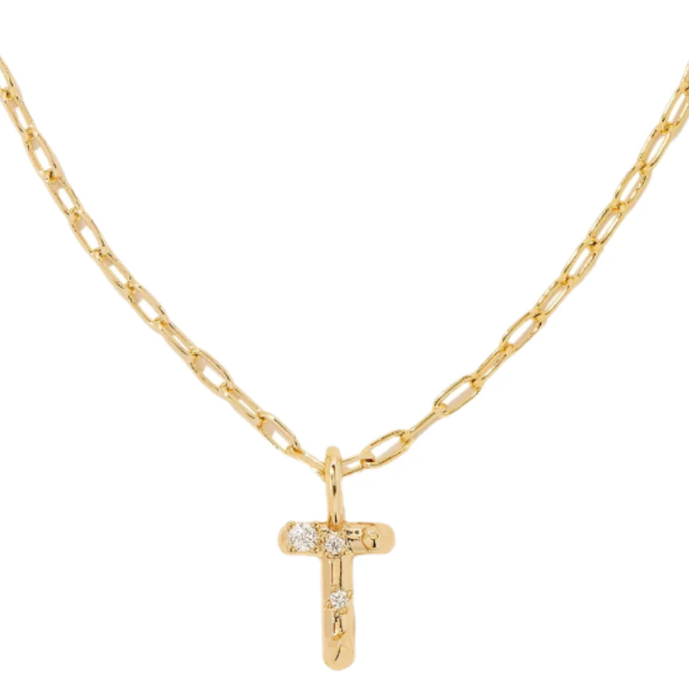 Kendra Scott Gold Crystal Letter Pendant Necklaces - Image 14