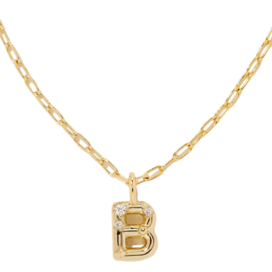 Kendra Scott Gold Crystal Letter Pendant Necklaces - Image 3