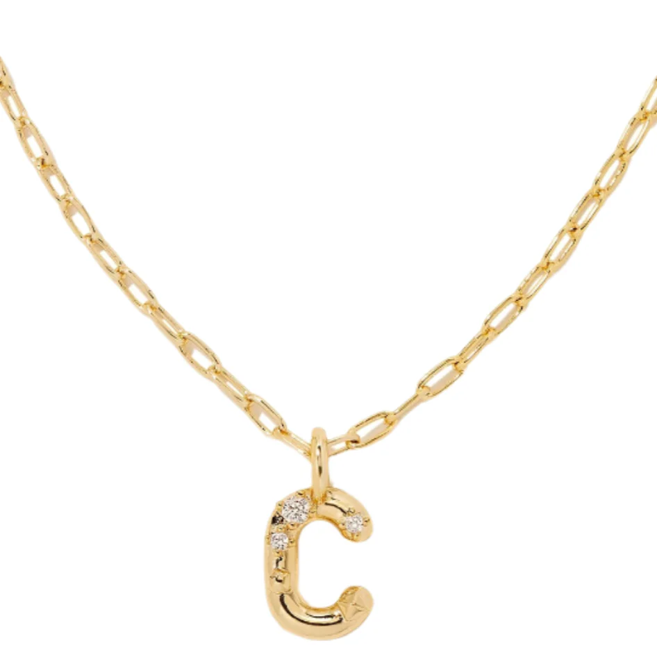 Kendra Scott Gold Crystal Letter Pendant Necklaces - Image 4