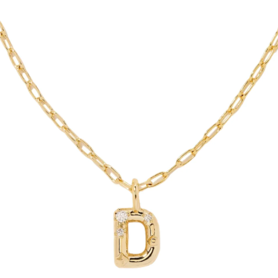 Kendra Scott Gold Crystal Letter Pendant Necklaces - Image 5