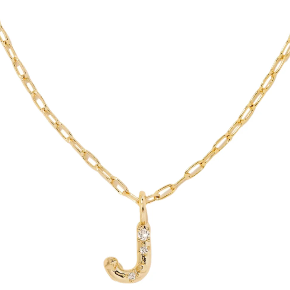 Kendra Scott Gold Crystal Letter Pendant Necklaces - Image 7