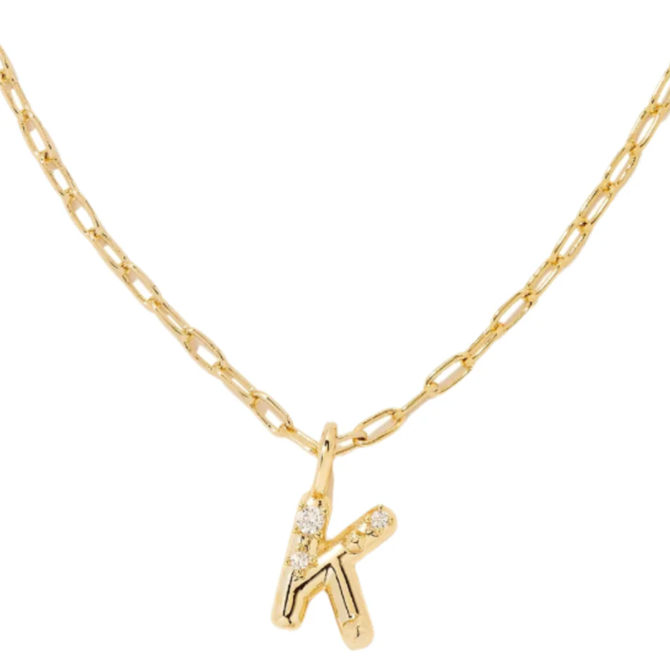 Kendra Scott Gold Crystal Letter Pendant Necklaces - Image 8