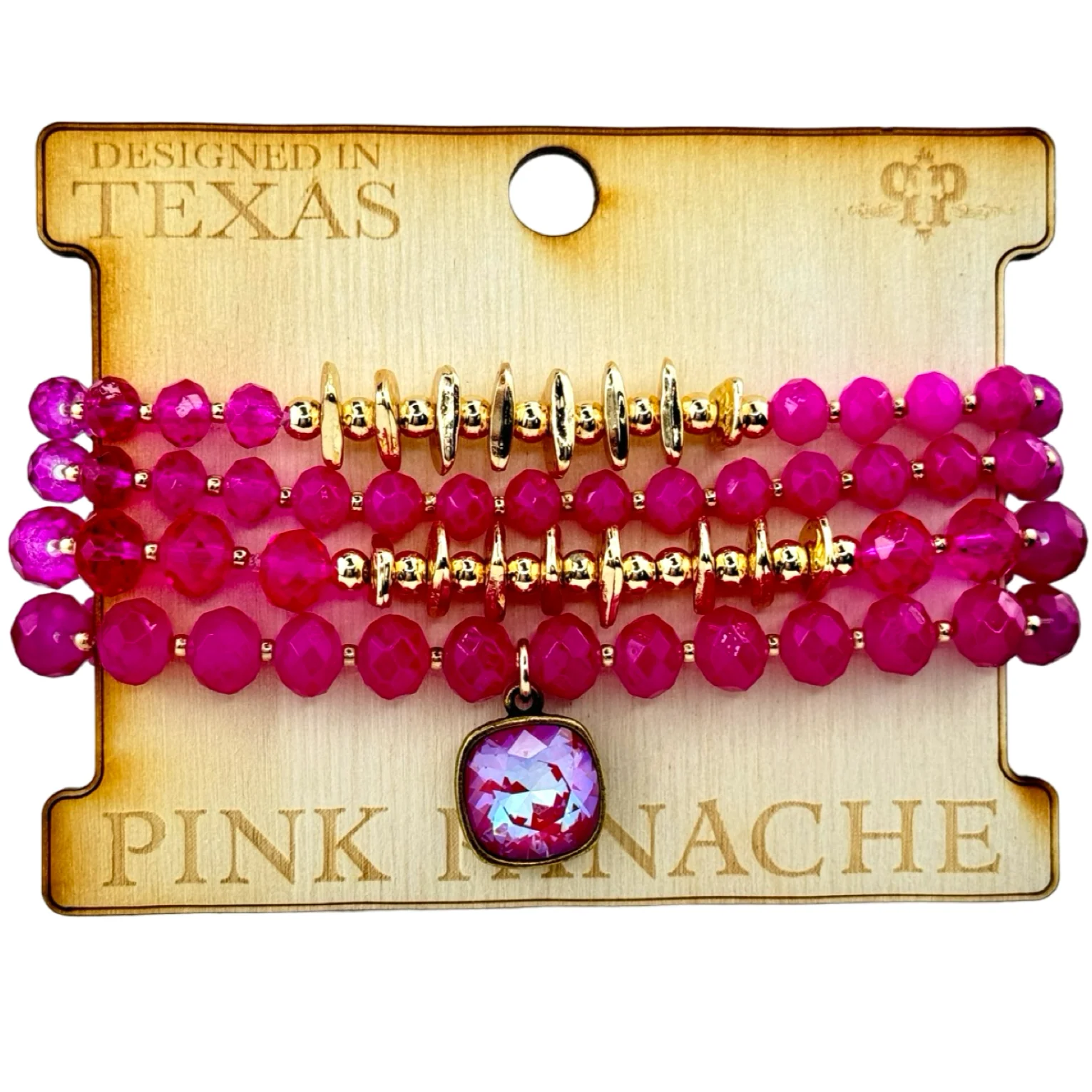 Pink Panache Crystal Mixed Bead Bracelet Set - 4 pc. - Image 2