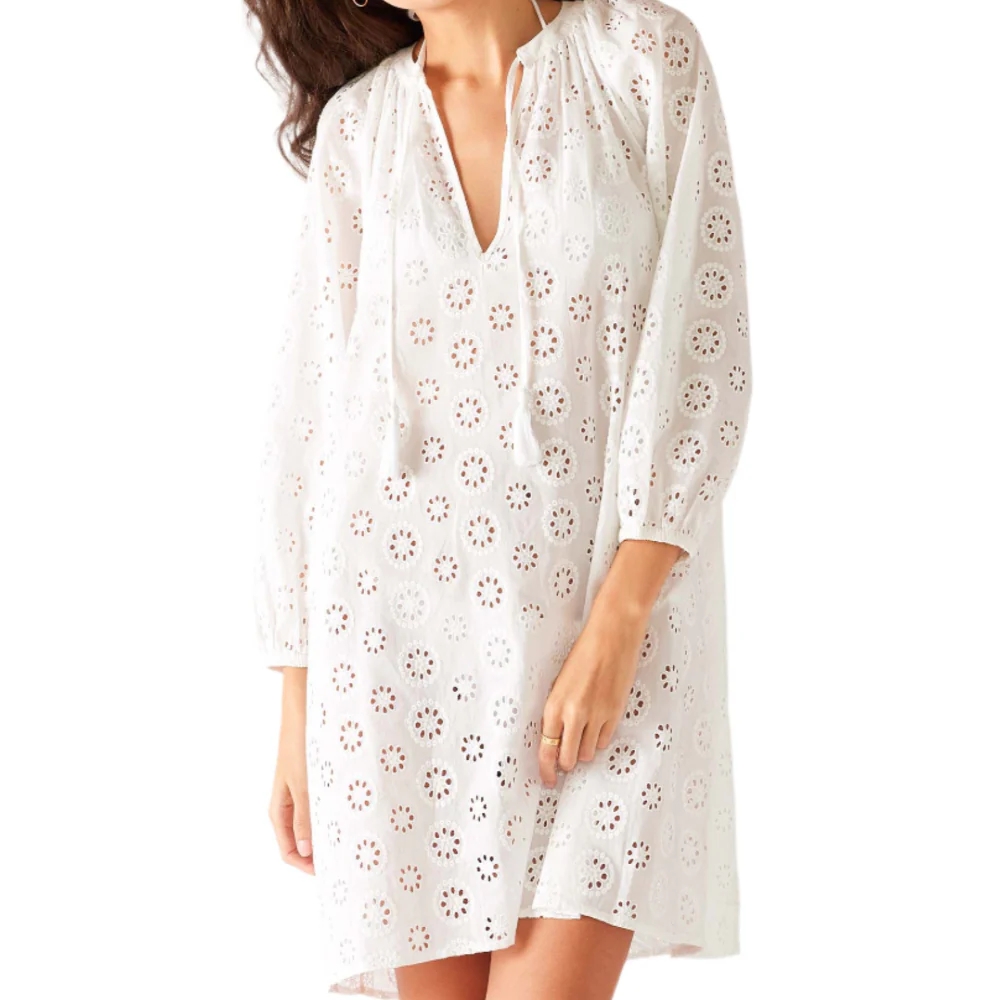 Mersea Daisy Eyelet Cotton Coverup - Image 4
