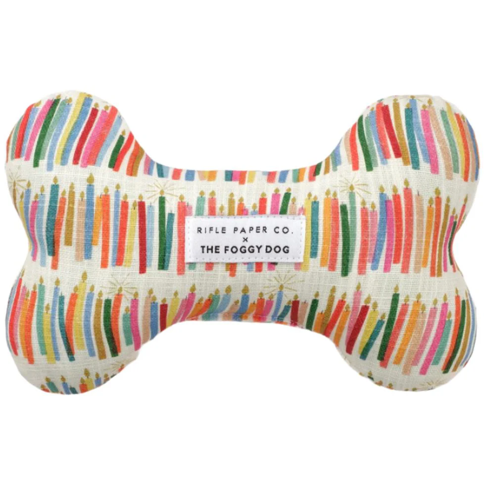 Foggy Dog Cotton Canvas Bone Squeak Toys - Image 2