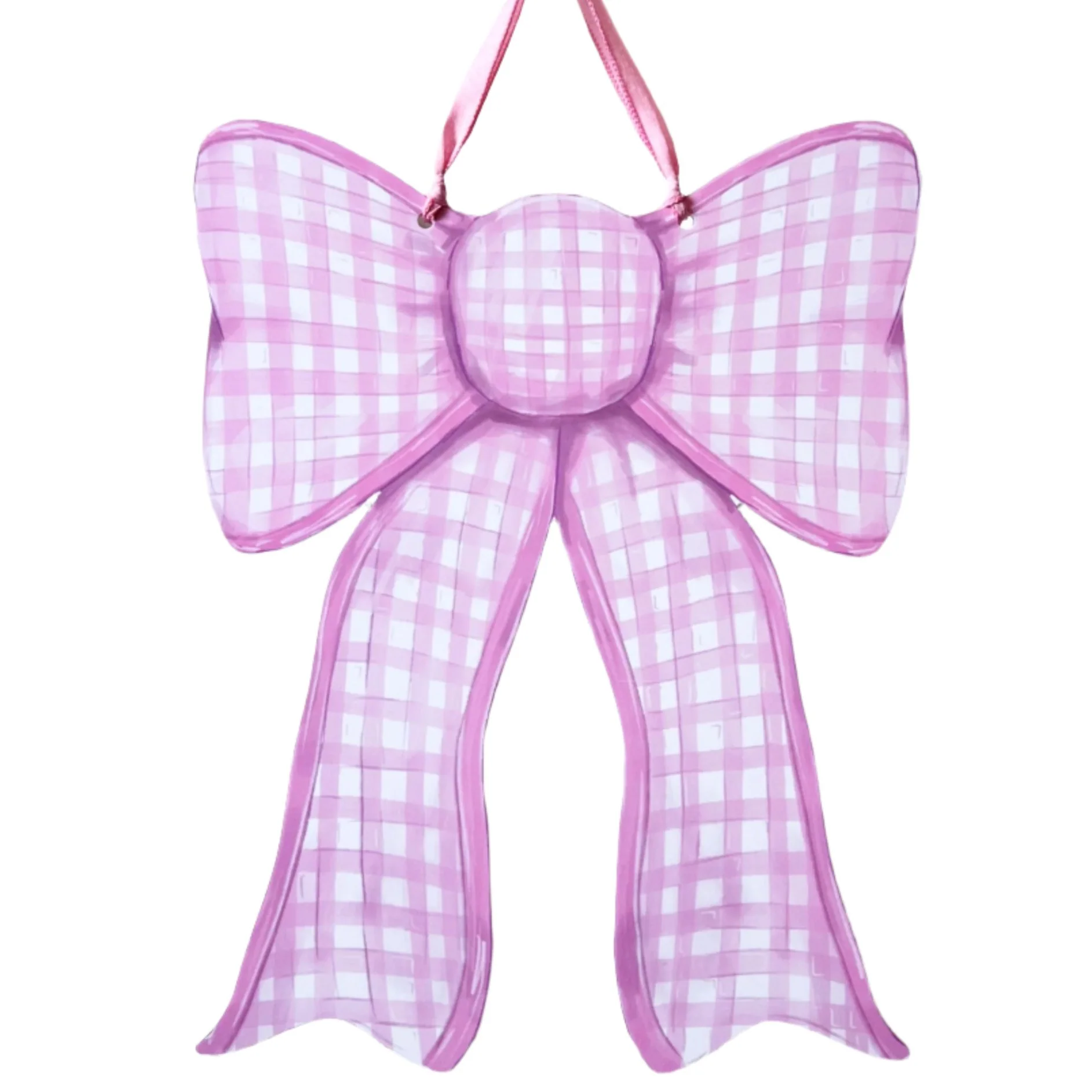 Gingham Baby Boy/Girl Bow Door Hanger - Image 2