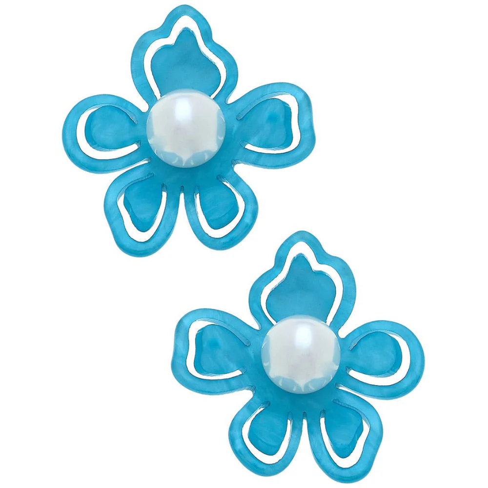 Canvas Style Julia Resin Flower-Shaped Stud Earrings - Image 2