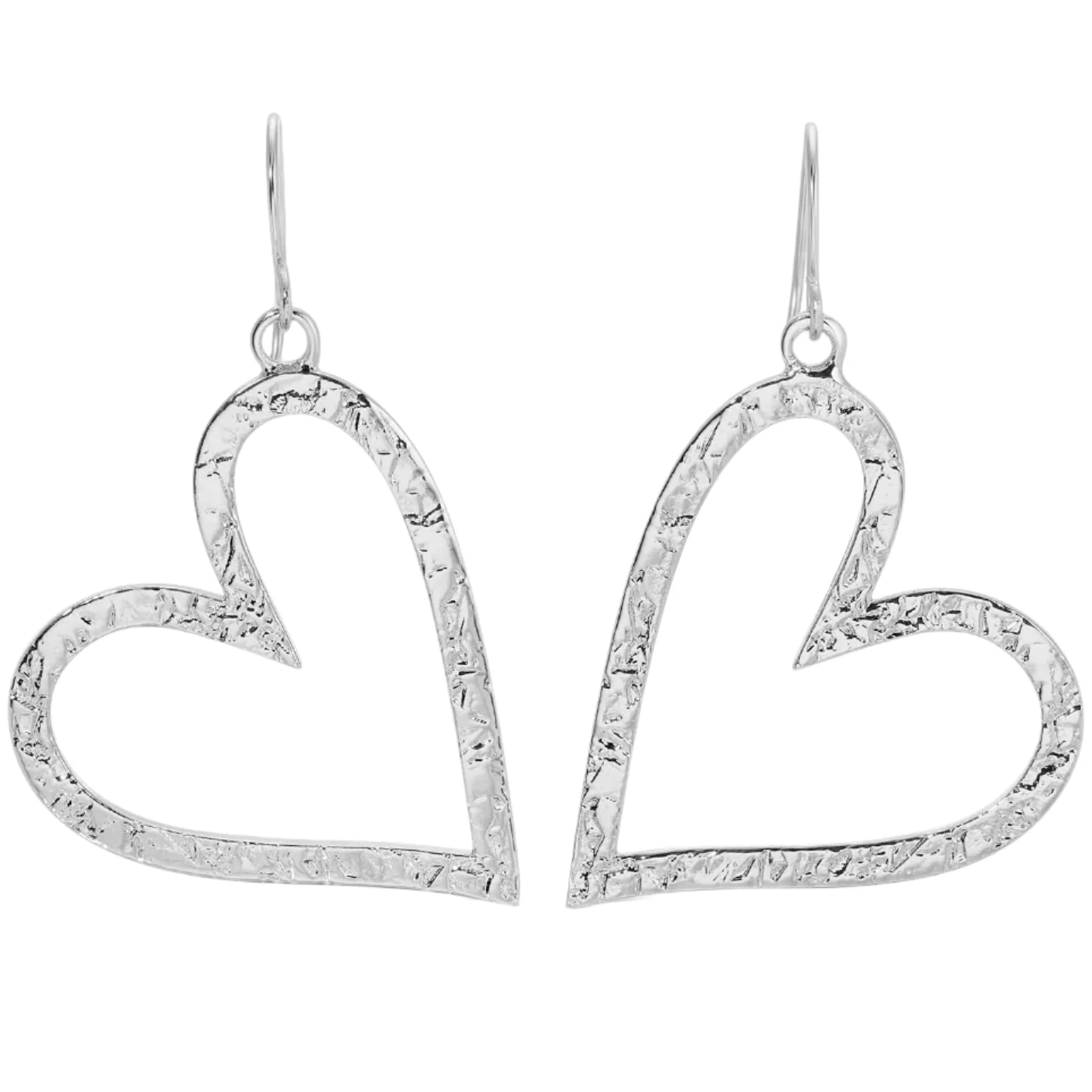 Long Gilded Heart Earrings - 1.8" - Image 2