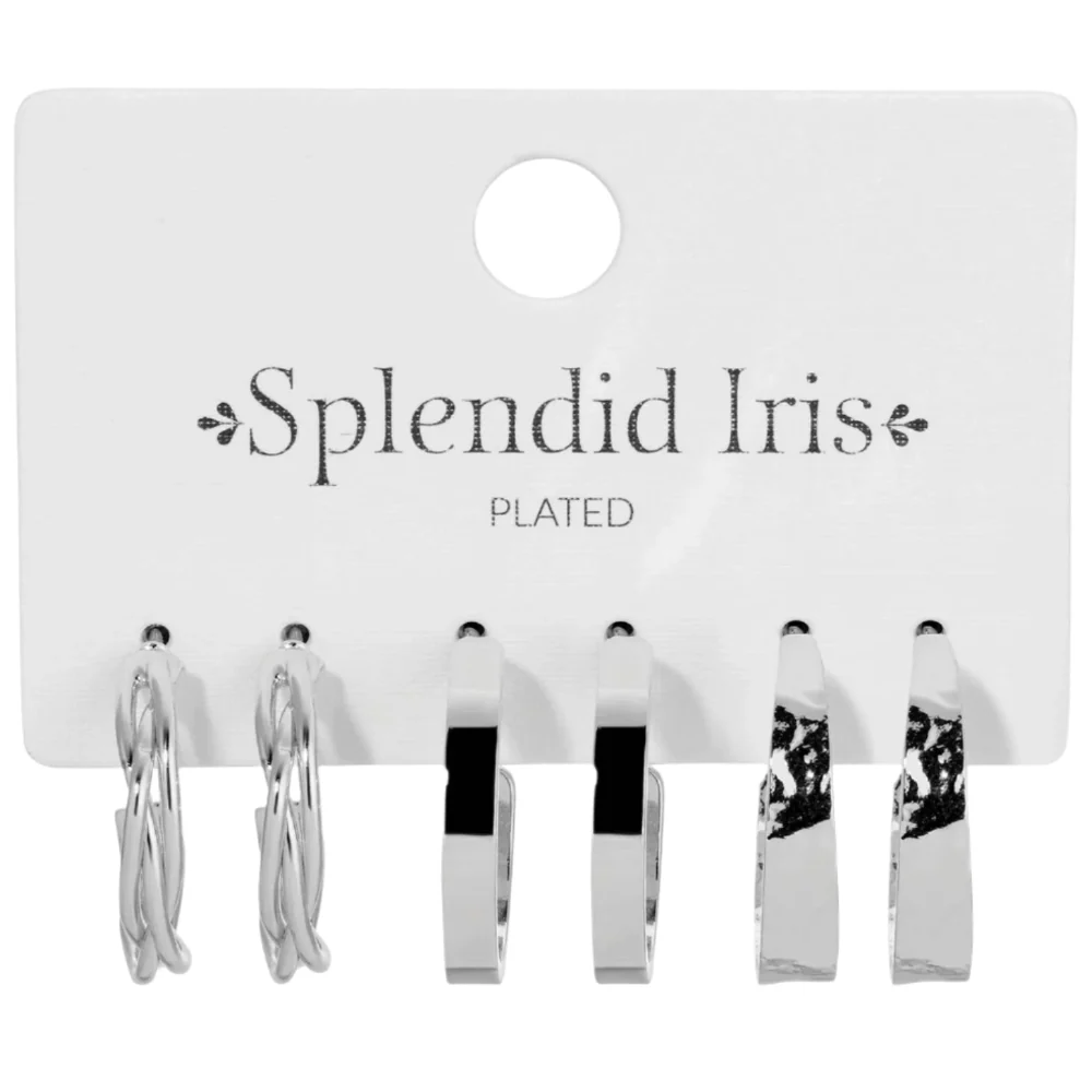 Splendid Iris Assorted Textured Hoop Earrings Set - 3 pc. - Image 3